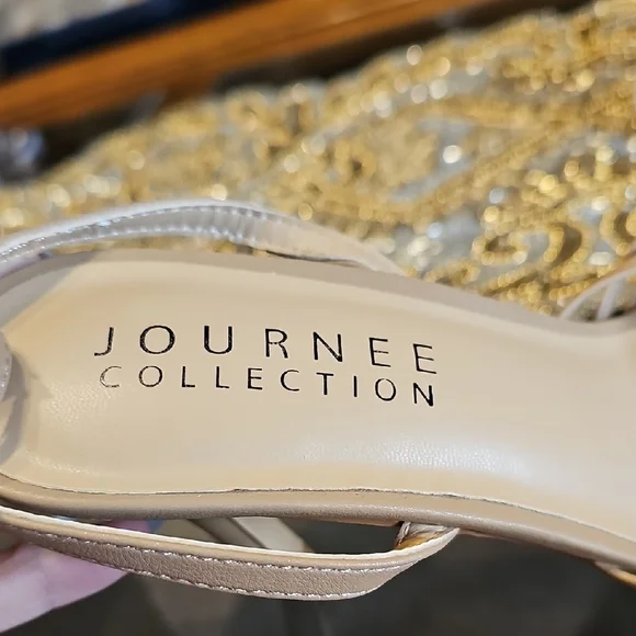 Journee Collection Tan Strappy Sandals - Picture 2 of 8